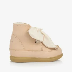 Donsje First Walkers|First Walkers*Girls Beige Leather Bow First Walker Boots