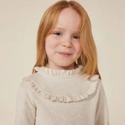 Petit Bateau Tops*Girls Beige Organic Cotton Top