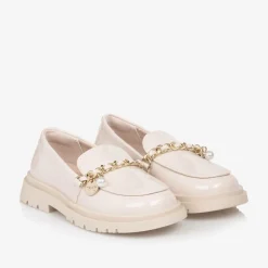 Mayoral Loafers & Moccasins|Loafers & Moccasins*Girls Beige Patent Faux Leather Loafers
