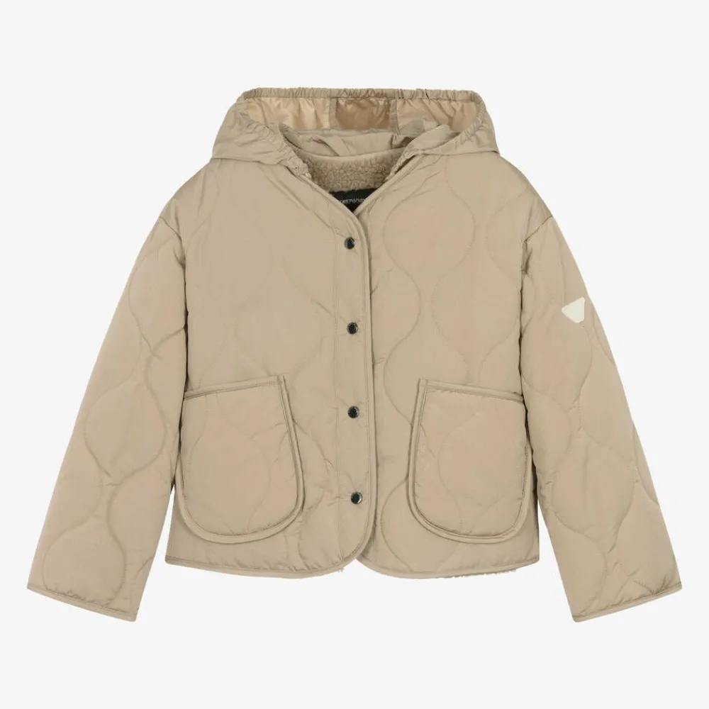 Emporio Armani Coats & Jackets*Girls Beige Quilted Jacket