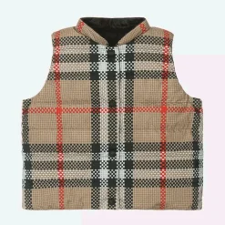 Burberry Coats & Jackets*Girls Beige Reversible Check Gilet