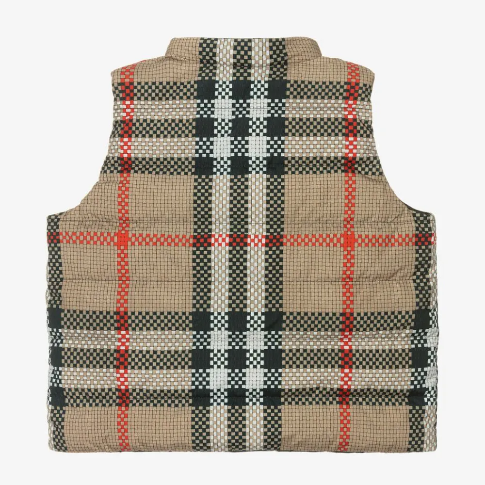 Burberry Coats & Jackets*Girls Beige Reversible Check Gilet