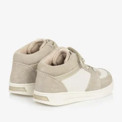 Mayoral Trainers*Girls Beige Suede Leather High-Top Trainers