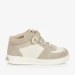 Mayoral Trainers*Girls Beige Suede Leather High-Top Trainers