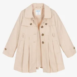 Mayoral Coats & Jackets*Girls Beige Trench Coat