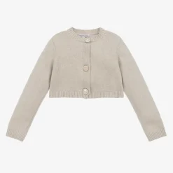 Beatrice amp; George Tops*Girls Beige Wool & Cashmere Cardigan