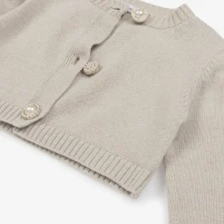 Beatrice amp; George Tops*Girls Beige Wool & Cashmere Cardigan