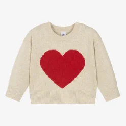 Petit Bateau Tops*Girls Beige Wool Knit Sweater