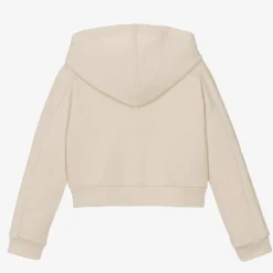 Mayoral Tops*Girls Beige Zip-Up Hoodie