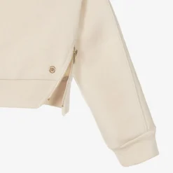 Mayoral Tops*Girls Beige Zip-Up Hoodie