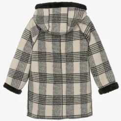 Mayoral Coats & Jackets*Girls Black & Beige Check Coat