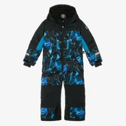 Deux par Deux Snowwear*Girls Black & Blue Storm Snowsuit Set