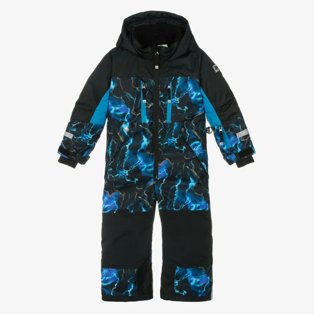 Deux par Deux Snowwear*Girls Black & Blue Storm Snowsuit Set