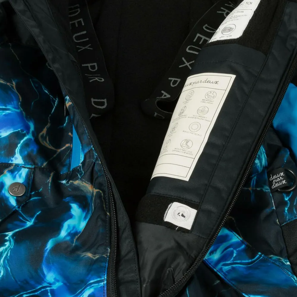 Deux par Deux Snowwear*Girls Black & Blue Storm Snowsuit Set