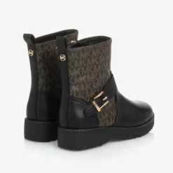 Michael Kors Kids Boots|Boots*Girls Black & Brown Faux Leather Boots