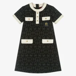 AIGNER Dresses*Girls Black & Gold Cotton Dress