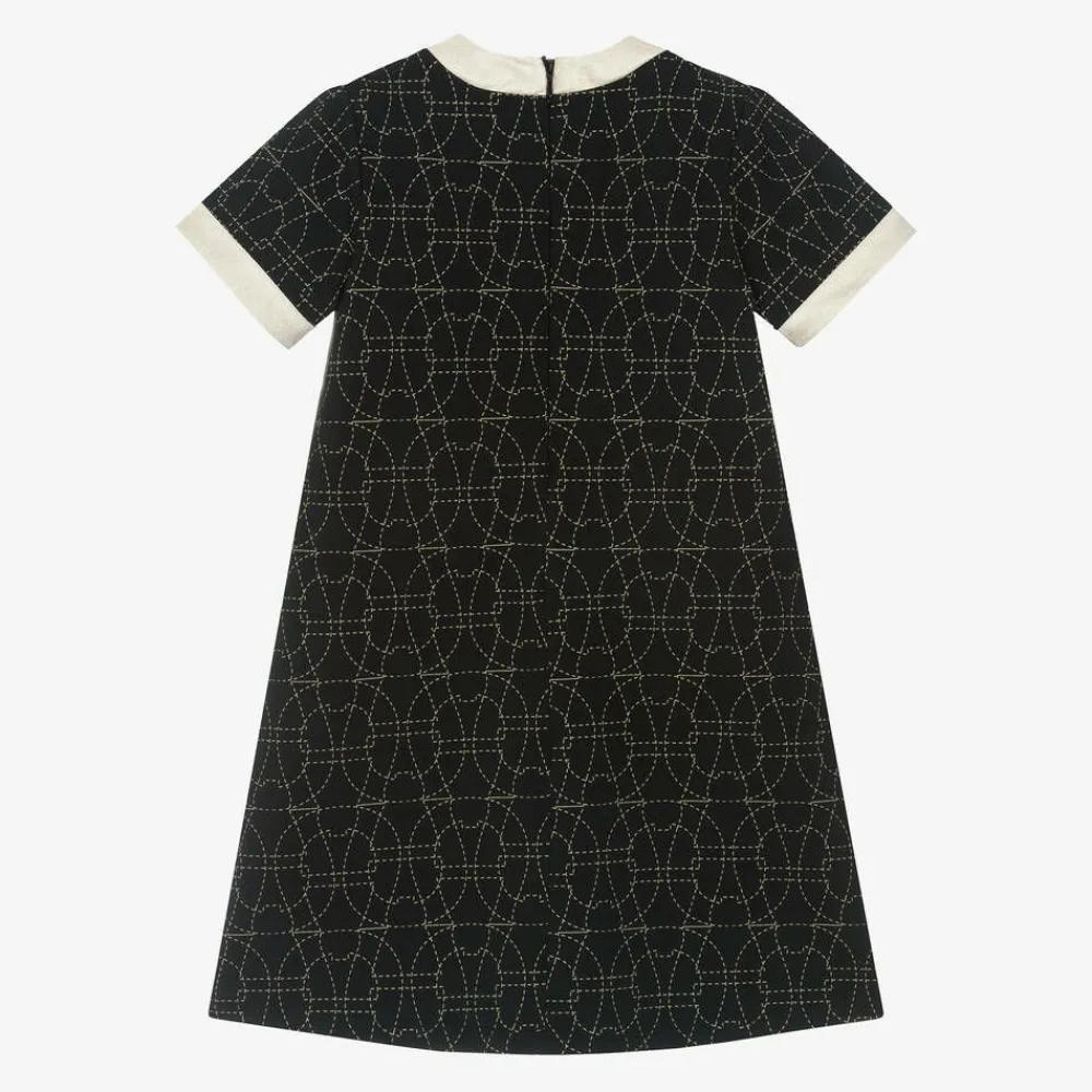 AIGNER Dresses*Girls Black & Gold Cotton Dress