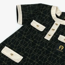 AIGNER Dresses*Girls Black & Gold Cotton Dress