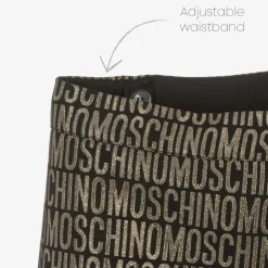 Moschino Kid-Teen Skirts*Girls Black & Gold Jacquard Skirt