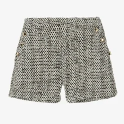 Fun amp; Fun Shorts*Girls Black & Ivory Tweed Shorts