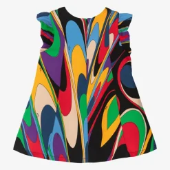 PUCCI Dresses*Girls Black & Purple Onde Print Viscose Dress