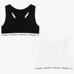 Calvin Klein Underwear*Girls Black & White Cotton Bralettes (2 Pack)