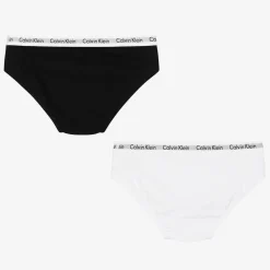 Calvin Klein Underwear*Girls Black & White Cotton Knickers (2 Pack)