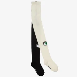 Wauw Capow Tights|Tights*Girls Black & White Organic Cotton Tights