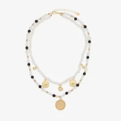 Angels Face Jewellery*Girls Black & White Pearl Necklace (41cm)