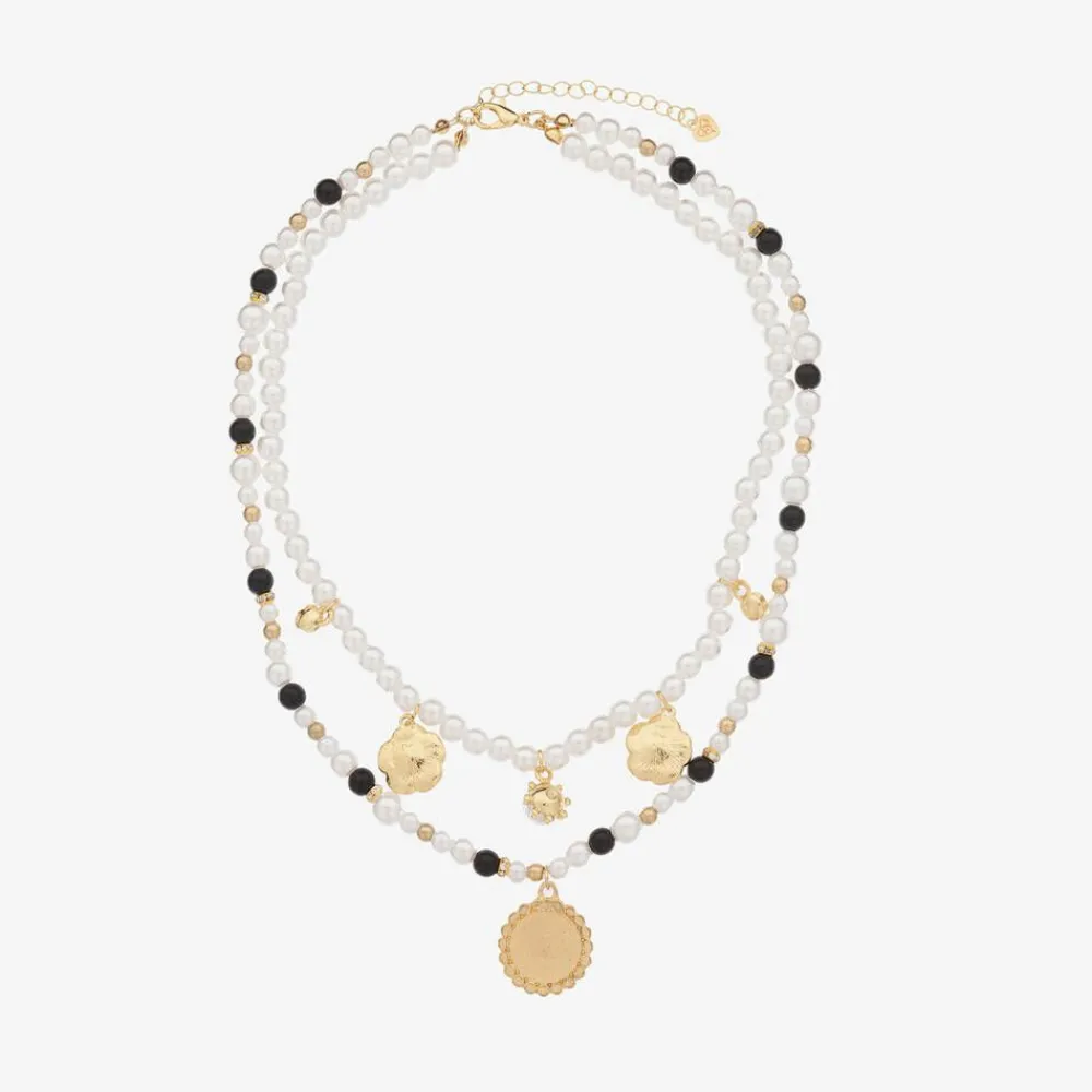 Angels Face Jewellery*Girls Black & White Pearl Necklace (41cm)
