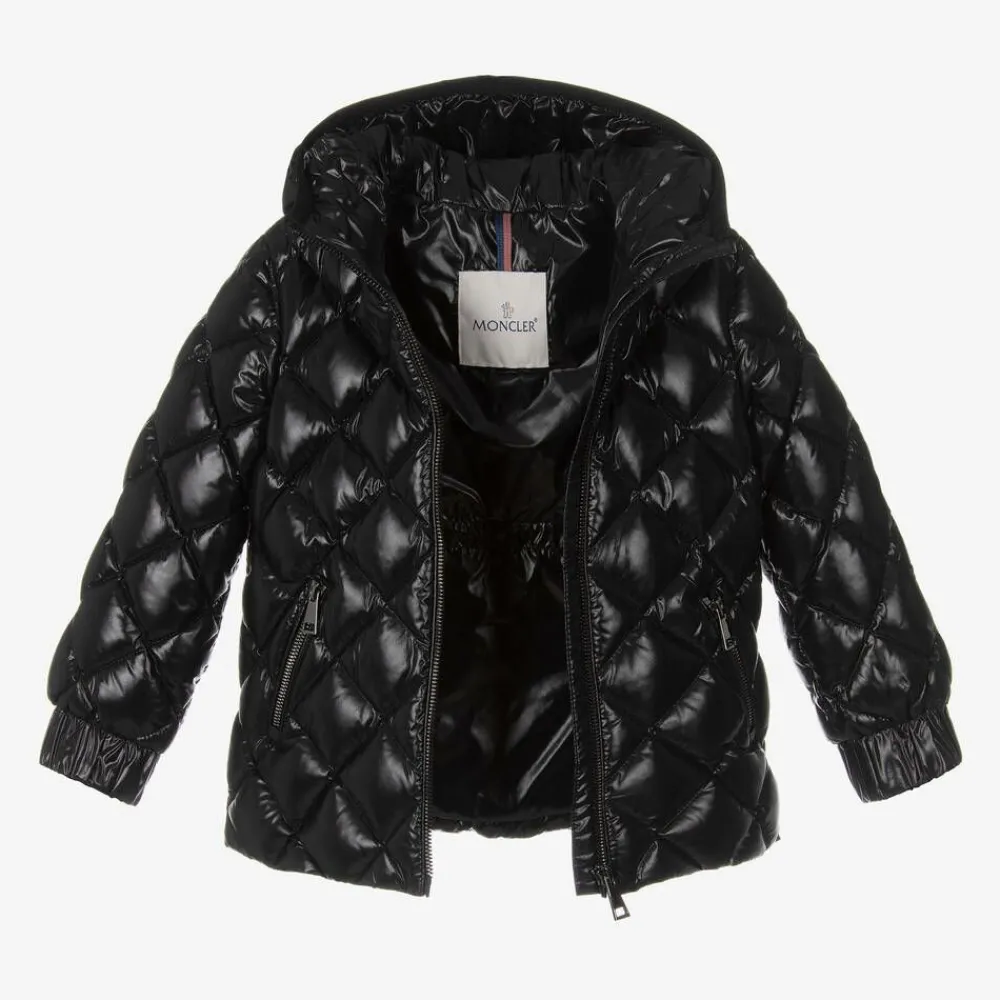 Moncler Enfant Coats & Jackets*Girls Black Belted Down Jacket