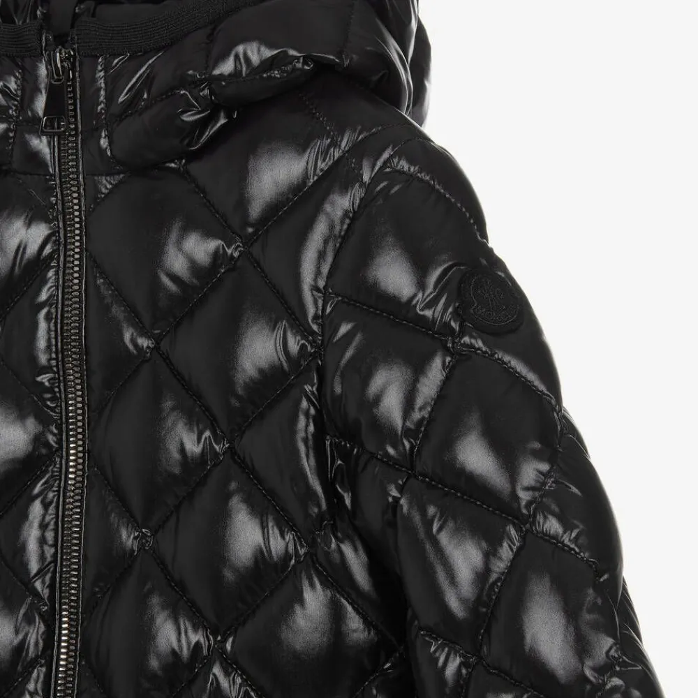 Moncler Enfant Coats & Jackets*Girls Black Belted Down Jacket