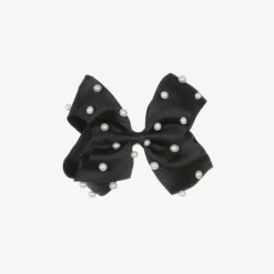 Bowtique London Hair Accessories*Girls Black Bow Hair Clip (11cm)