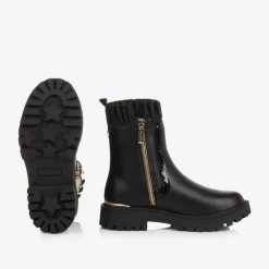 Angels Face Boots|Boots*Girls Chelsea Ruffle Boots Black