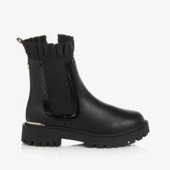 Angels Face Boots|Boots*Girls Chelsea Ruffle Boots Black