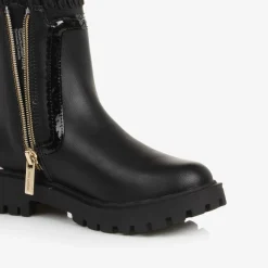 Angels Face Boots|Boots*Girls Chelsea Ruffle Boots Black