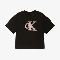 Calvin Klein Tops*Girls Black CK Cotton T-Shirt