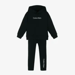 Calvin Klein Outfit Sets*Girls Black Cotton Hoodie & Leggings Set