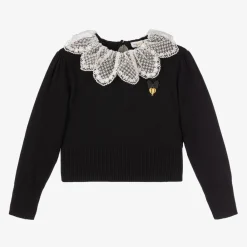 Angels Face Tops*Girls Cotton Knit Sweater Black
