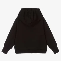 Moncler Enfant Tops*Girls Black Cotton Logo Hoodie
