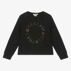 Stella McCartney Kids Tops*Girls Black Cotton Sweatshirt