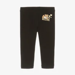 Moschino Baby Leggings*Girls Black Cotton Teddy Bear Leggings
