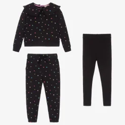 Joyday Tracksuits*Girls Black Cotton Tracksuit Set