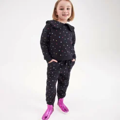 Joyday Tracksuits*Girls Black Cotton Tracksuit