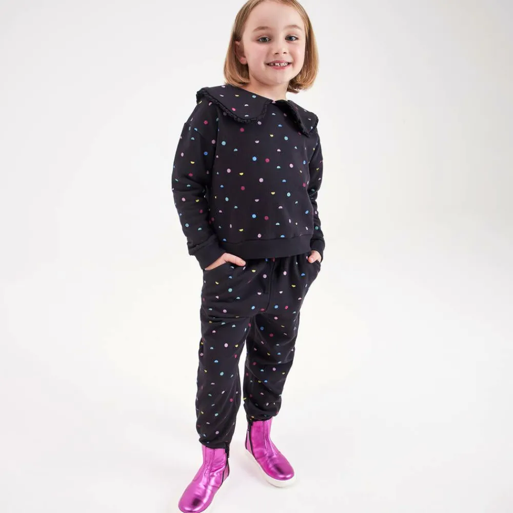 Joyday Tracksuits*Girls Black Cotton Tracksuit
