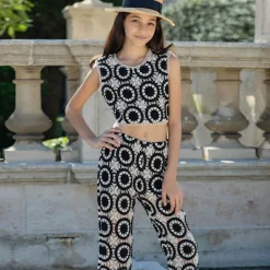 Nessi Byrd Swimwear*Girls Black Crochet Trousers
