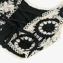 Nessi Byrd Swimwear*Girls Black Cropped Crochet Top