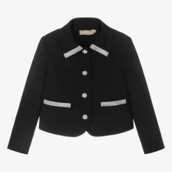 Elie Saab Coats & Jackets*Girls Black Crêpe Diamanté Blazer