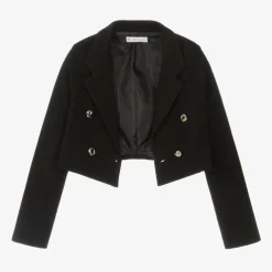 Elsy Coats & Jackets*Girls Black Crêpe Jersey Cropped Blazer