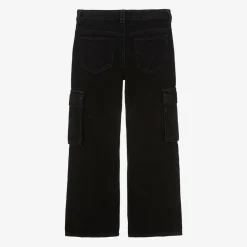 NAME IT Trousers*Girls Black Diamanté Wide Leg Cargo Jeans